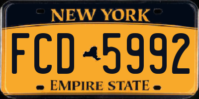 NY license plate FCD5992