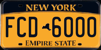 NY license plate FCD6000