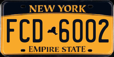 NY license plate FCD6002