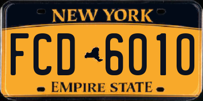 NY license plate FCD6010