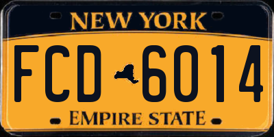 NY license plate FCD6014