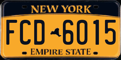 NY license plate FCD6015