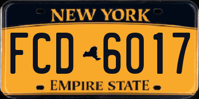 NY license plate FCD6017