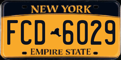 NY license plate FCD6029