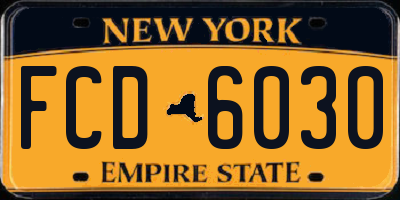 NY license plate FCD6030