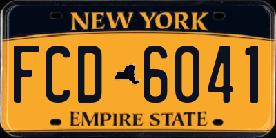 NY license plate FCD6041