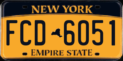 NY license plate FCD6051