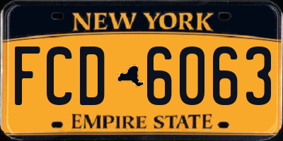 NY license plate FCD6063