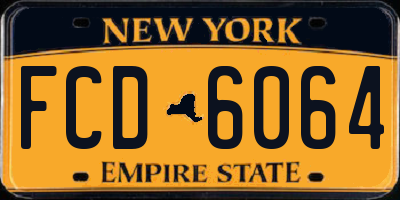 NY license plate FCD6064