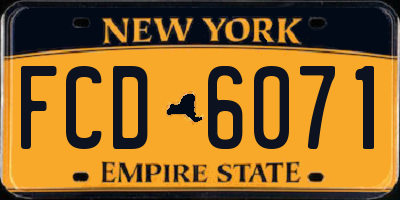 NY license plate FCD6071
