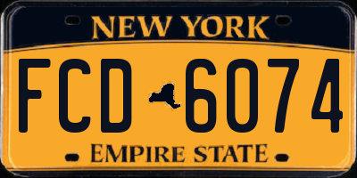 NY license plate FCD6074