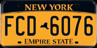 NY license plate FCD6076