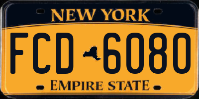 NY license plate FCD6080