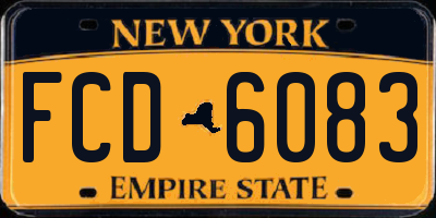NY license plate FCD6083
