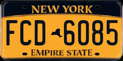 NY license plate FCD6085