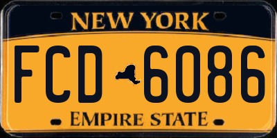 NY license plate FCD6086