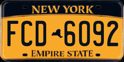 NY license plate FCD6092