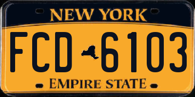 NY license plate FCD6103