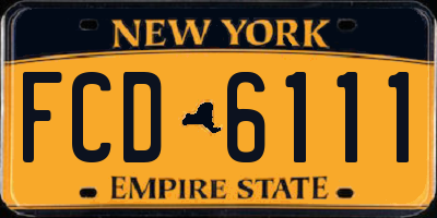 NY license plate FCD6111