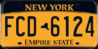 NY license plate FCD6124