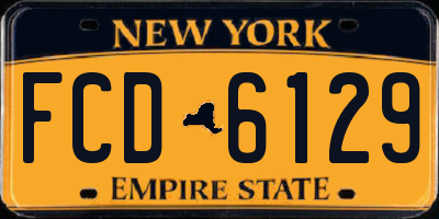 NY license plate FCD6129