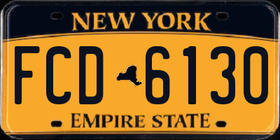 NY license plate FCD6130