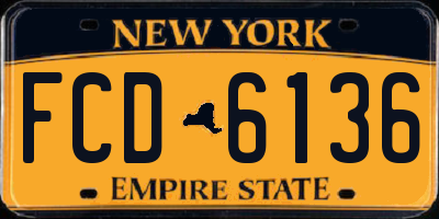 NY license plate FCD6136
