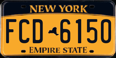 NY license plate FCD6150