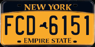 NY license plate FCD6151