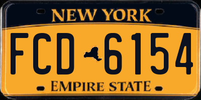 NY license plate FCD6154