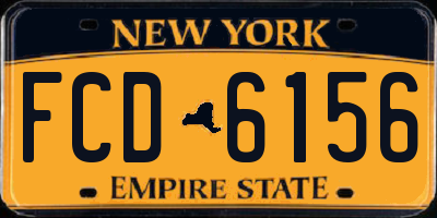 NY license plate FCD6156