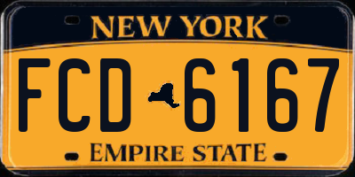 NY license plate FCD6167