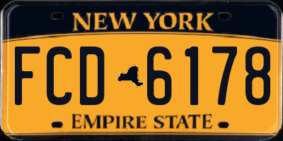 NY license plate FCD6178