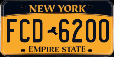 NY license plate FCD6200