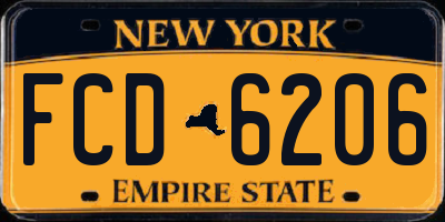 NY license plate FCD6206