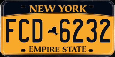 NY license plate FCD6232