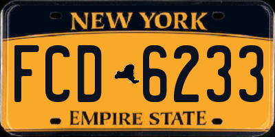 NY license plate FCD6233
