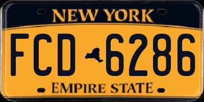 NY license plate FCD6286