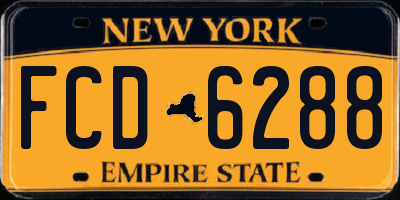 NY license plate FCD6288