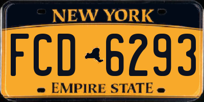 NY license plate FCD6293