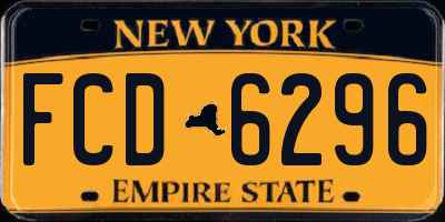 NY license plate FCD6296