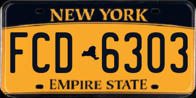 NY license plate FCD6303