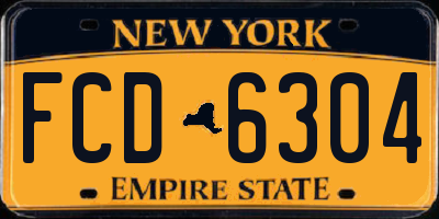 NY license plate FCD6304
