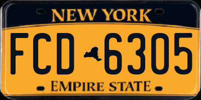 NY license plate FCD6305