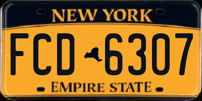 NY license plate FCD6307
