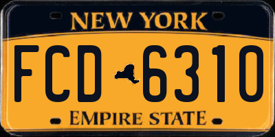 NY license plate FCD6310