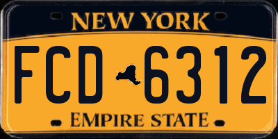 NY license plate FCD6312