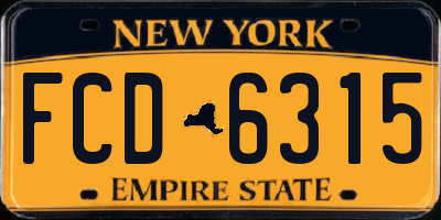 NY license plate FCD6315