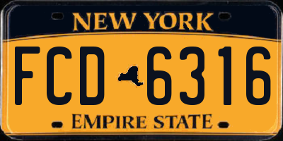 NY license plate FCD6316