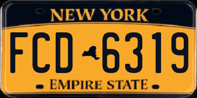 NY license plate FCD6319